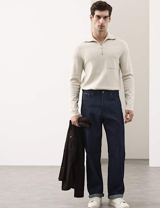 Loose Fit Pure Cotton Japanese Selvedge Jeans