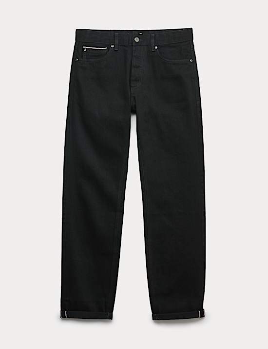 Jeans aus steifem japanischen Selvedge-Denim mit gerader Passform