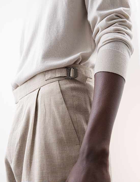 Cotton Blend Textured Stretch Shorts