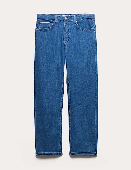 Lehk&eacute; selvedge dž&iacute;ny rovn&eacute;ho střihu