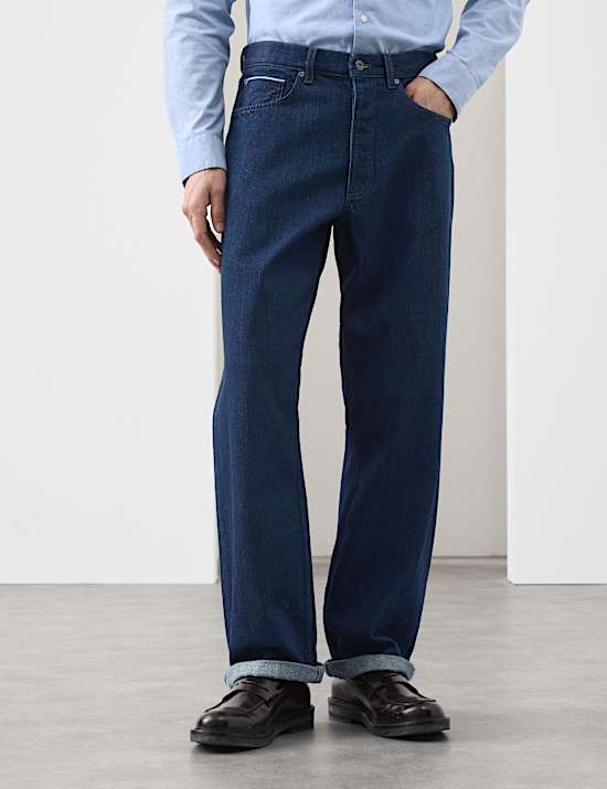 Loose Fit Rigid Pure Cotton Selvedge Jeans