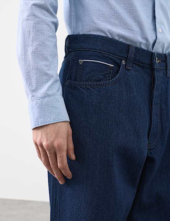 Loose Fit Rigid Pure Cotton Selvedge Jeans