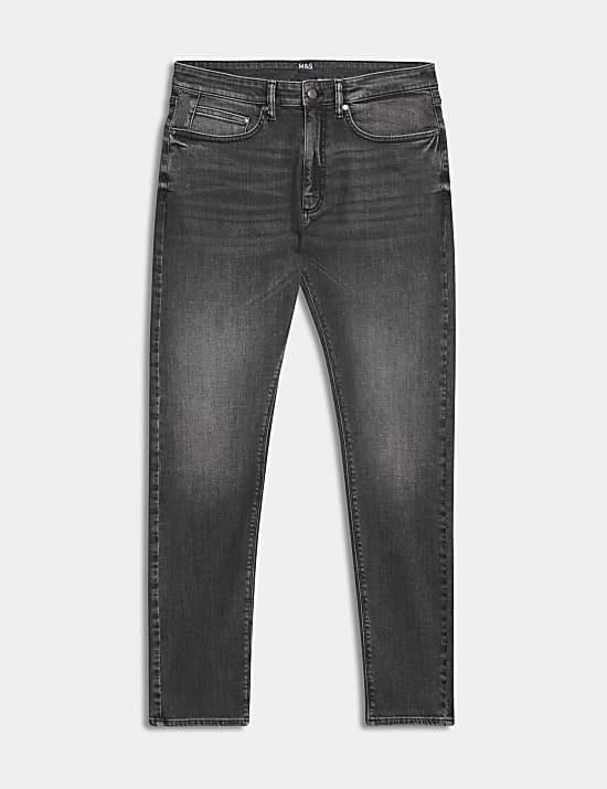 Slim Fit 5 Pocket Crosshatch Stretch Jeans