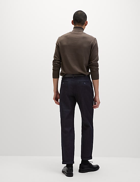 Relaxed Tapered Fit Single Pleat Jeans