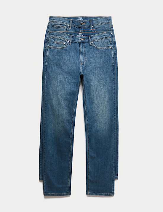 2pk Straight Fit Stretch Jeans
