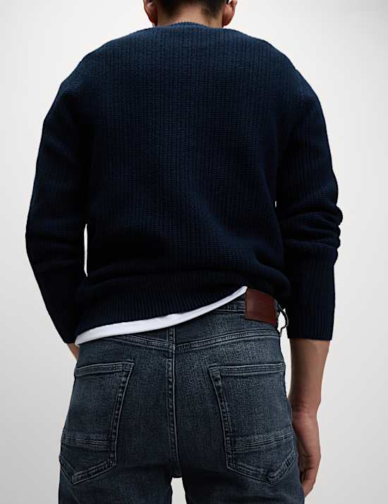 Straight Fit Vintage Wash Stretch Jeans