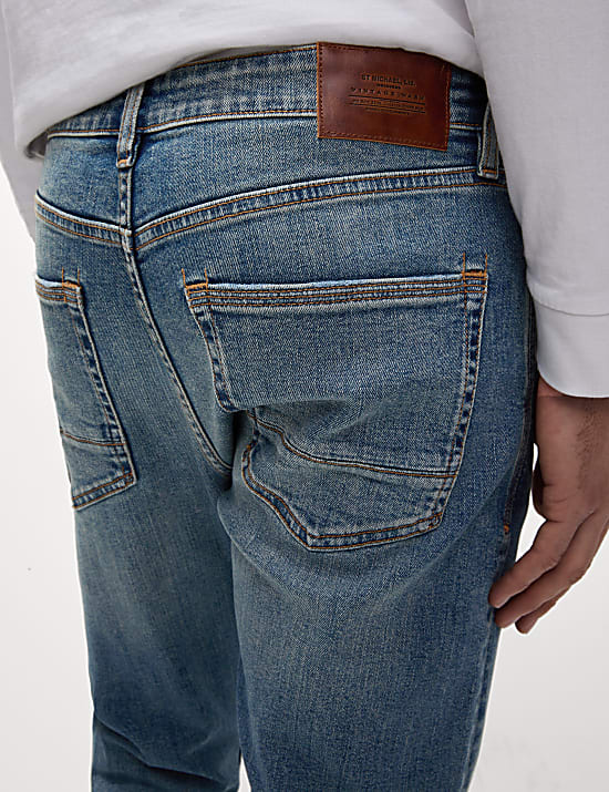 Vintage τζιν με ξεθωριασμένη όψη σε στενή γραμμή