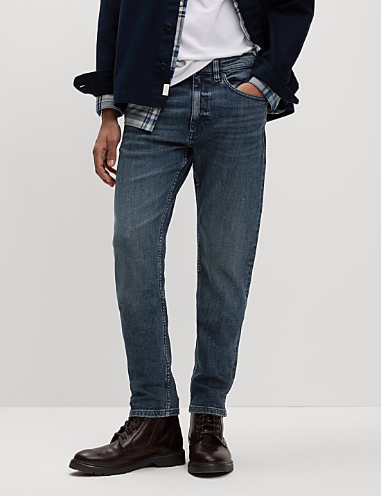 Slim Fit Vintage Wash Stretch Jeans