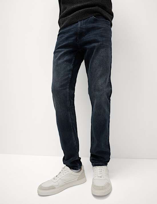 Stretch-Jeans mit Vintage-Waschung und schmaler Passform