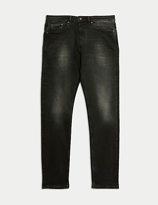 Slim Fit Vintage Wash Stretch Jeans