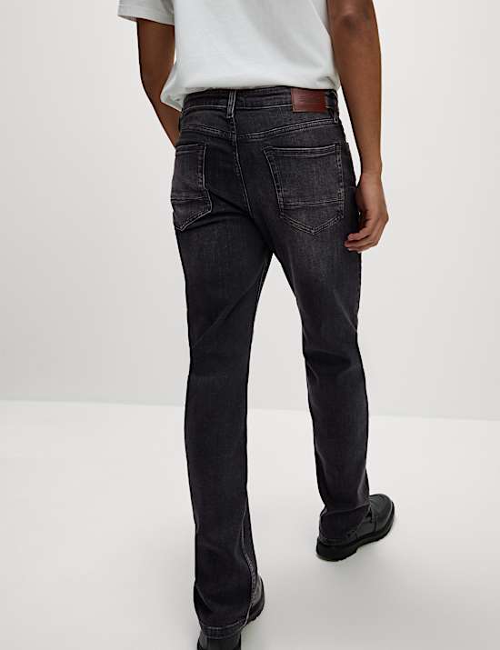 Gerade geschnittene Crosshatch-Jeans mit Vintage-Waschung