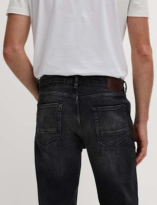 Tapered Fit Vintage Crosshatch Jeans