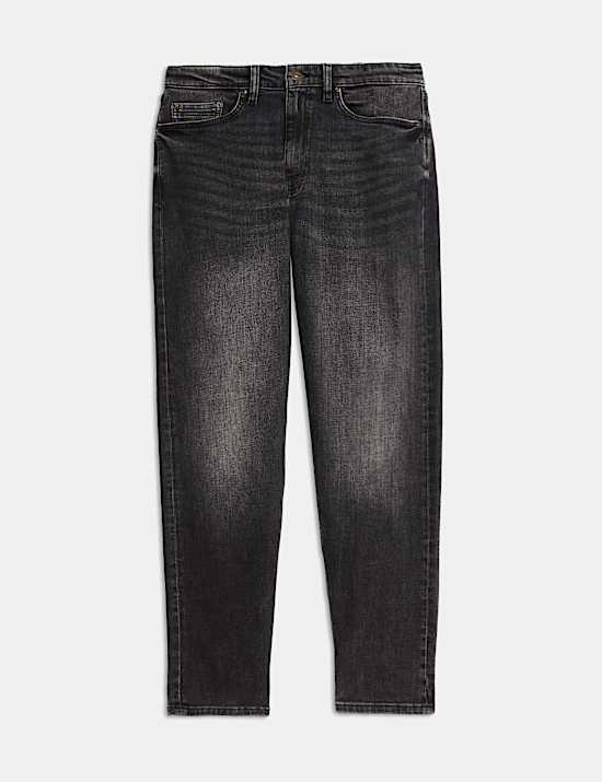 Tapered Fit Vintage Crosshatch Jeans