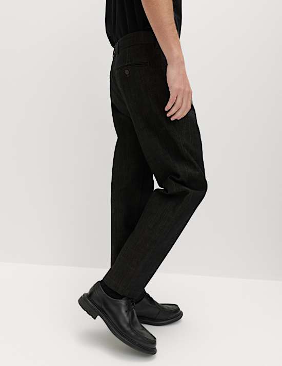 Tapered Fit Smart Pleat Jeans