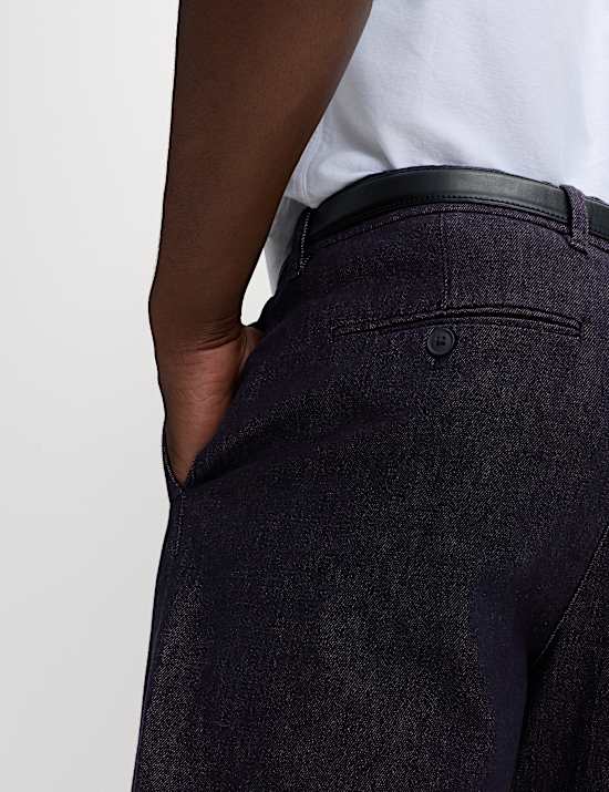 Tapered Fit Smart Pleat Jeans