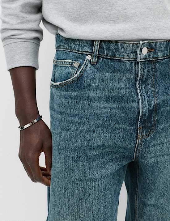 Straight Fit Pure Cotton Heavyweight Jeans