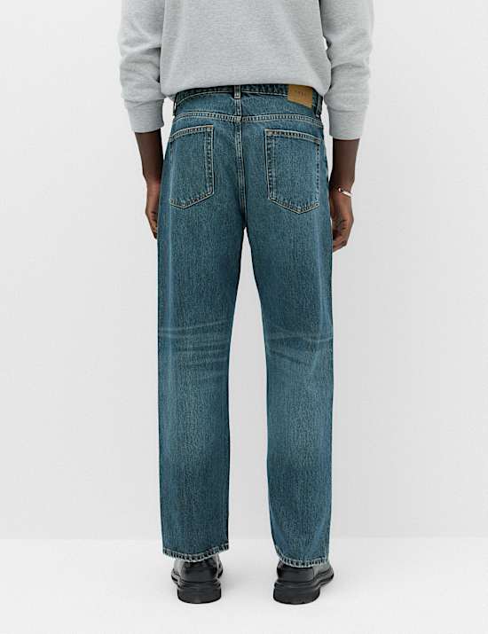 Straight Fit Pure Cotton Heavyweight Jeans