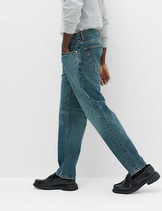 Straight Fit Pure Cotton Heavyweight Jeans