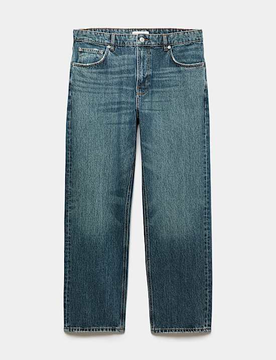 Straight Fit Pure Cotton Heavyweight Jeans