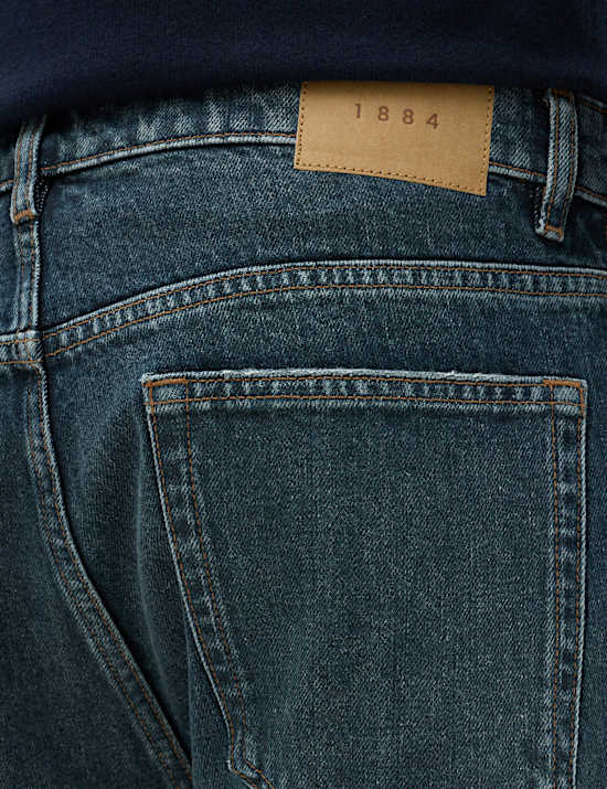 Straight Fit Pure Cotton Heavyweight Jeans
