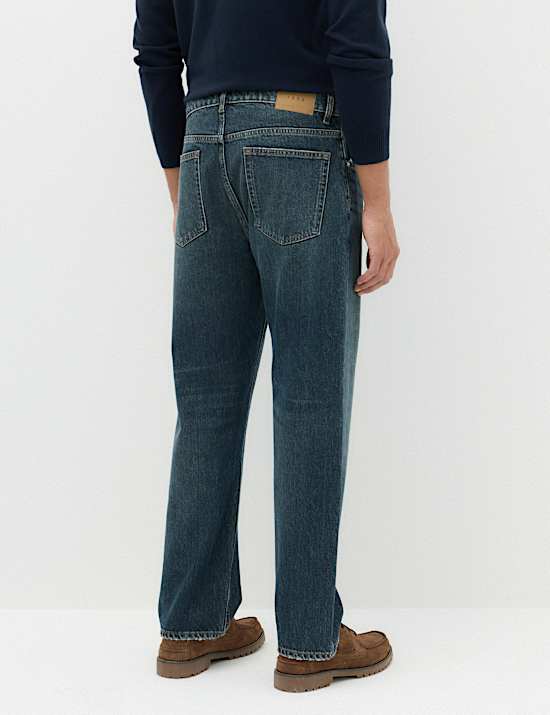 Straight Fit Pure Cotton Heavyweight Jeans