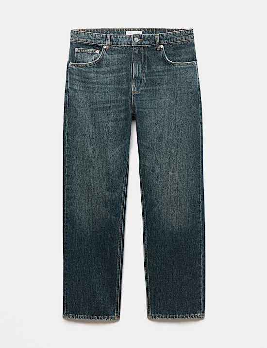 Straight Fit Pure Cotton Heavyweight Jeans