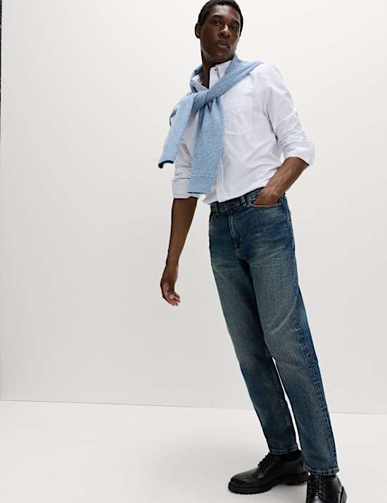 Authentic Tapered Fit Stretch Jeans