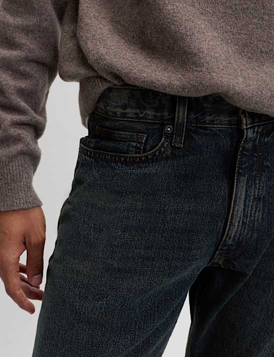 Steife Denim-Jeans mit geradem Bein