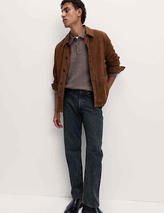 Steife Denim-Jeans mit geradem Bein