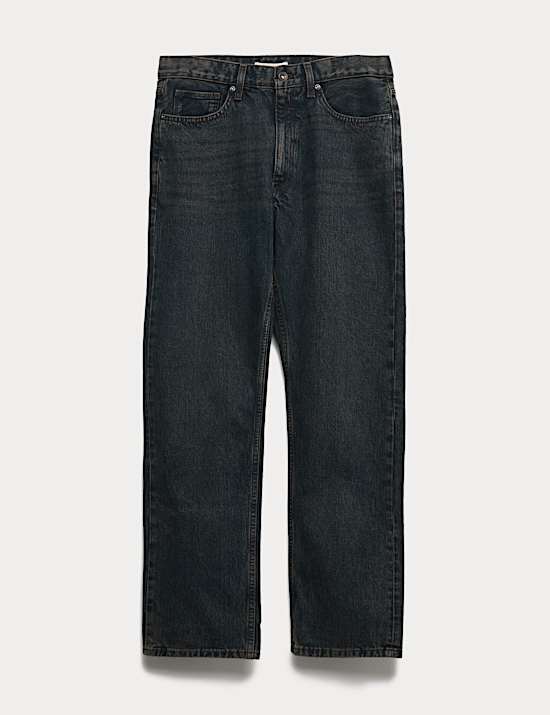 Steife Denim-Jeans mit geradem Bein