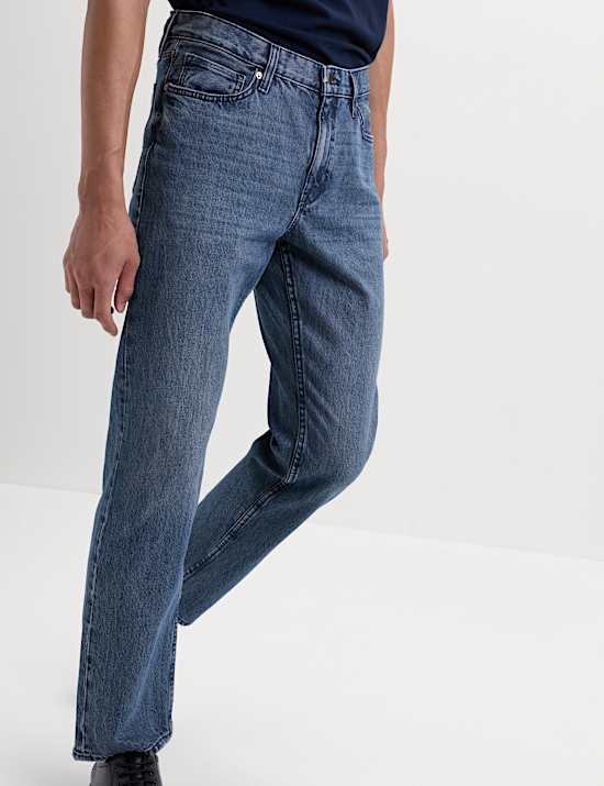 Straight Fit Rigid Denim Jeans
