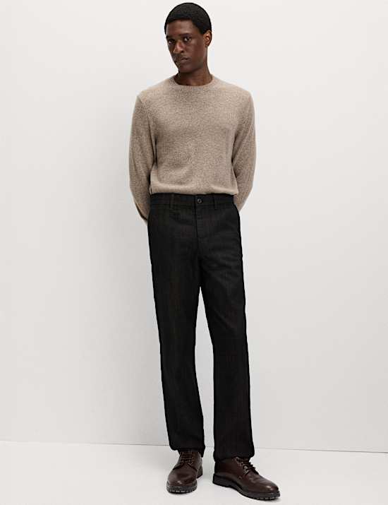 Straight Fit Denim-Chinos