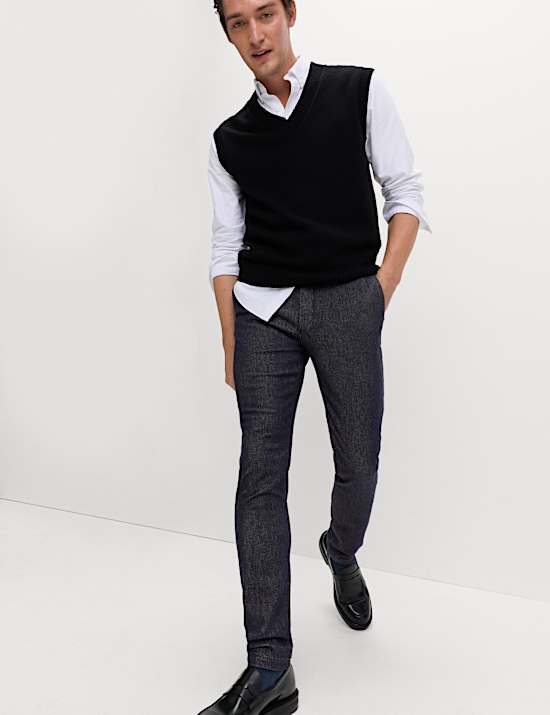 Schmal geschnittene Denim-Chinohose