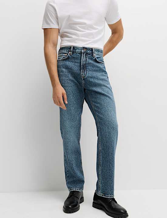Jeans aus Twill-Denim mit bequemer Passform