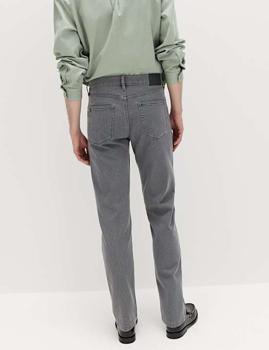 Straight Fit Textured 5 Pocket Jeans