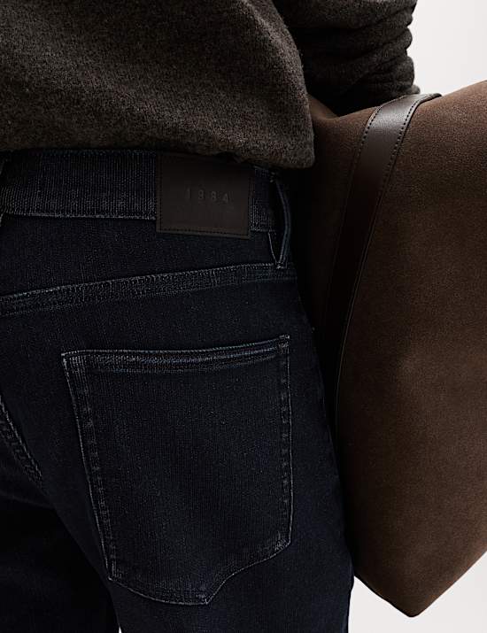 Straight Fit Textured 5 Pocket Jeans