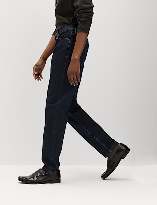 Straight Fit Textured 5 Pocket Jeans