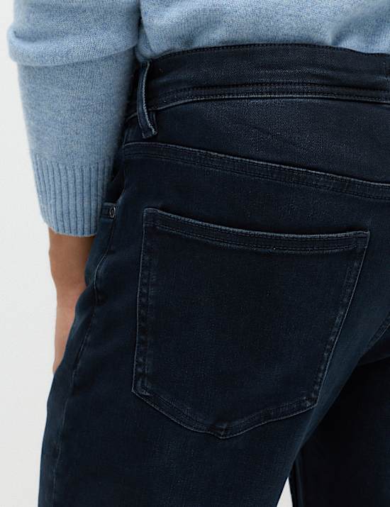 Straight Fit Textured Comfort Stretch Jeans