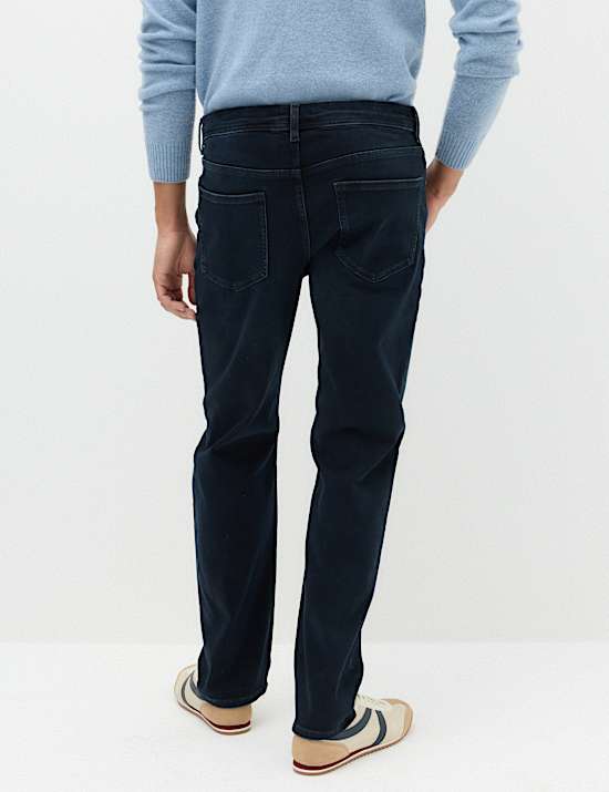 Straight Fit Textured Comfort Stretch Jeans