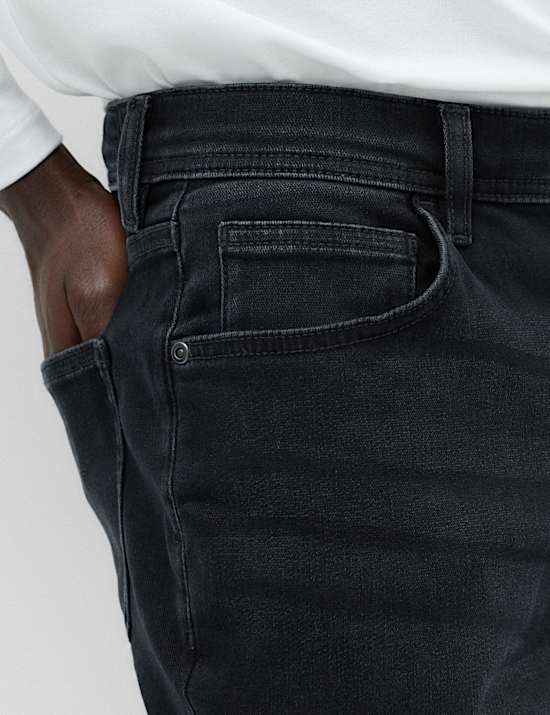 Slim Fit Textured Comfort Stretch Jeans