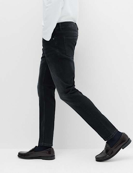 Slim Fit Textured Comfort Stretch Jeans