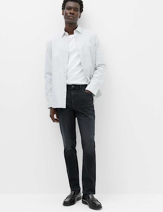 Slim Fit Textured Comfort Stretch Jeans