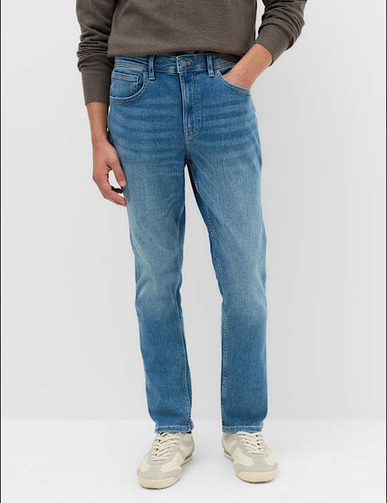 Slim Fit Textured Comfort Stretch Jeans