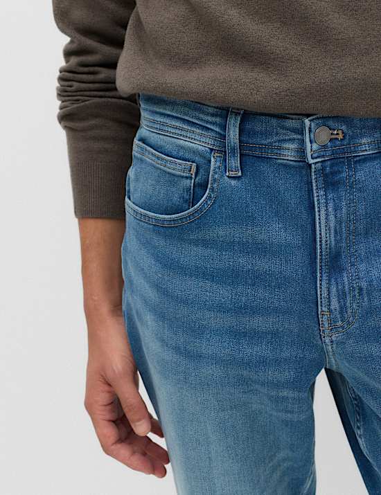 Slim Fit Textured Comfort Stretch Jeans