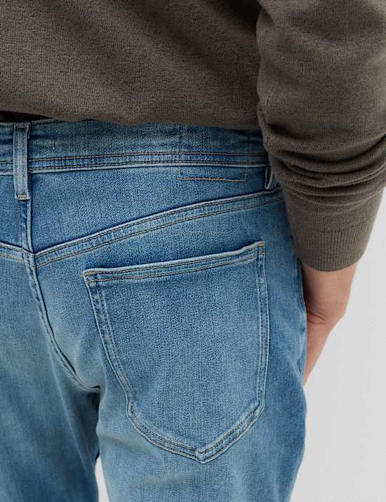 Slim Fit Textured Comfort Stretch Jeans