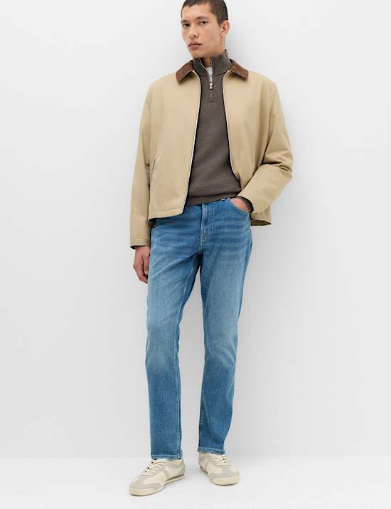 Slim Fit Textured Comfort Stretch Jeans