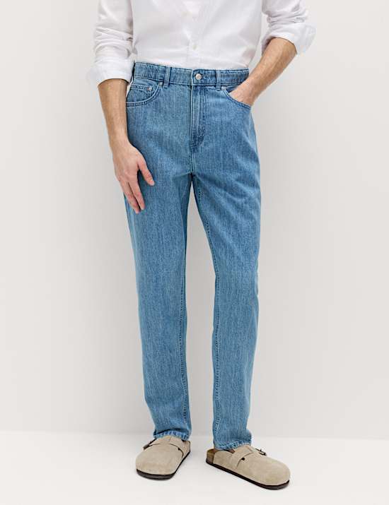 Tapered Fit Lightweight Cotton Rich Jeans