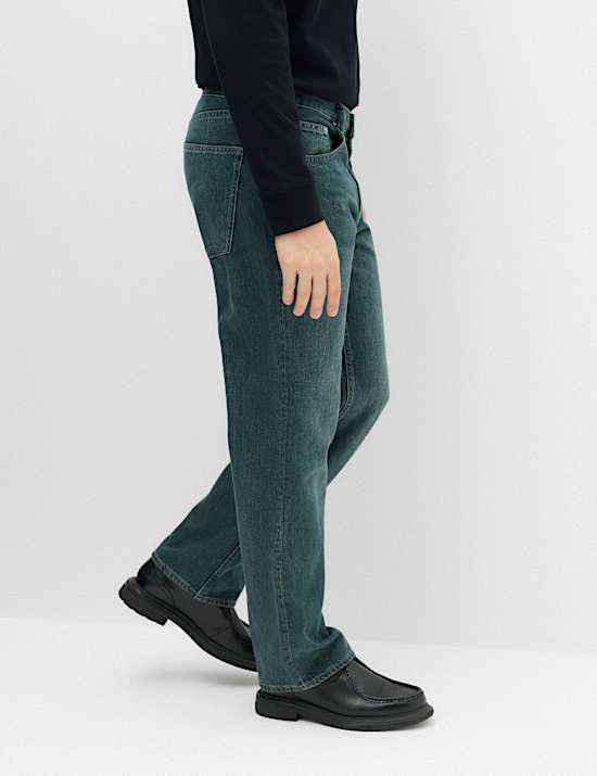 Straight Fit Pure Cotton Jeans