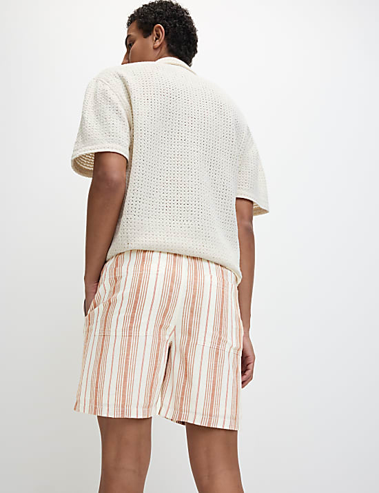 Pure Cotton Striped Shorter Shorts