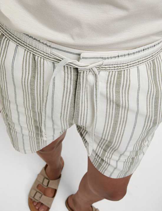 Pure Cotton Striped Shorter Shorts